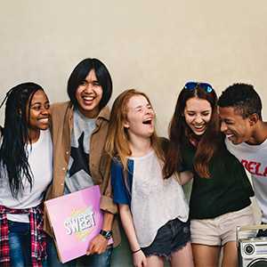teens together laughing
