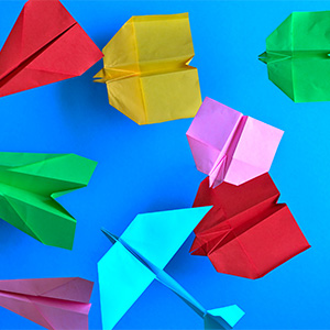 Paper airplanes of many types