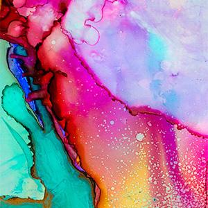 Abstract multicolored paint splotches