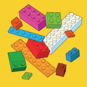 Abstract illustration of multicolored lego bricks