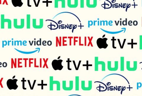 Photo displaying various streaming services such as Netflix, Hulu, Disney+, and Apple TV +