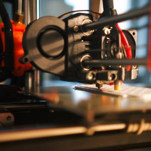 Closeup of 3d printer extruder