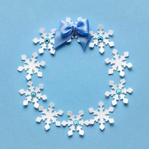 Wreath made of paper snowflakes