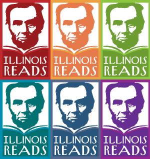 Illinois Reads logo showing Abraham Lincoln's head and a book